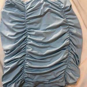 Stretchy Scrunched Blue Y2K Skirt